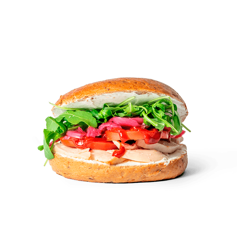 Mörk BBQ Chicken Bagel