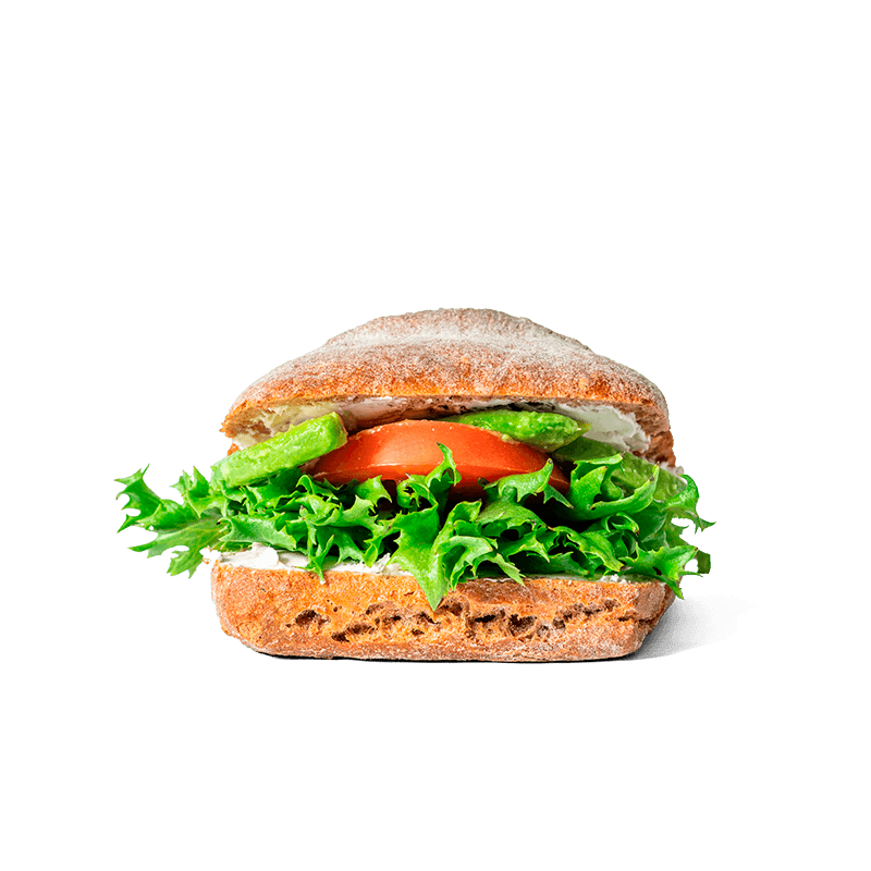 Dark Sourdough Roll Tomato & Avocado